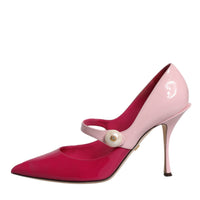 Dolce & Gabbana Two Tone Pink Leather Mary Jane Heels Pumps Shoes