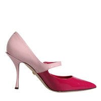 Dolce & Gabbana Two Tone Pink Leather Mary Jane Heels Pumps Shoes