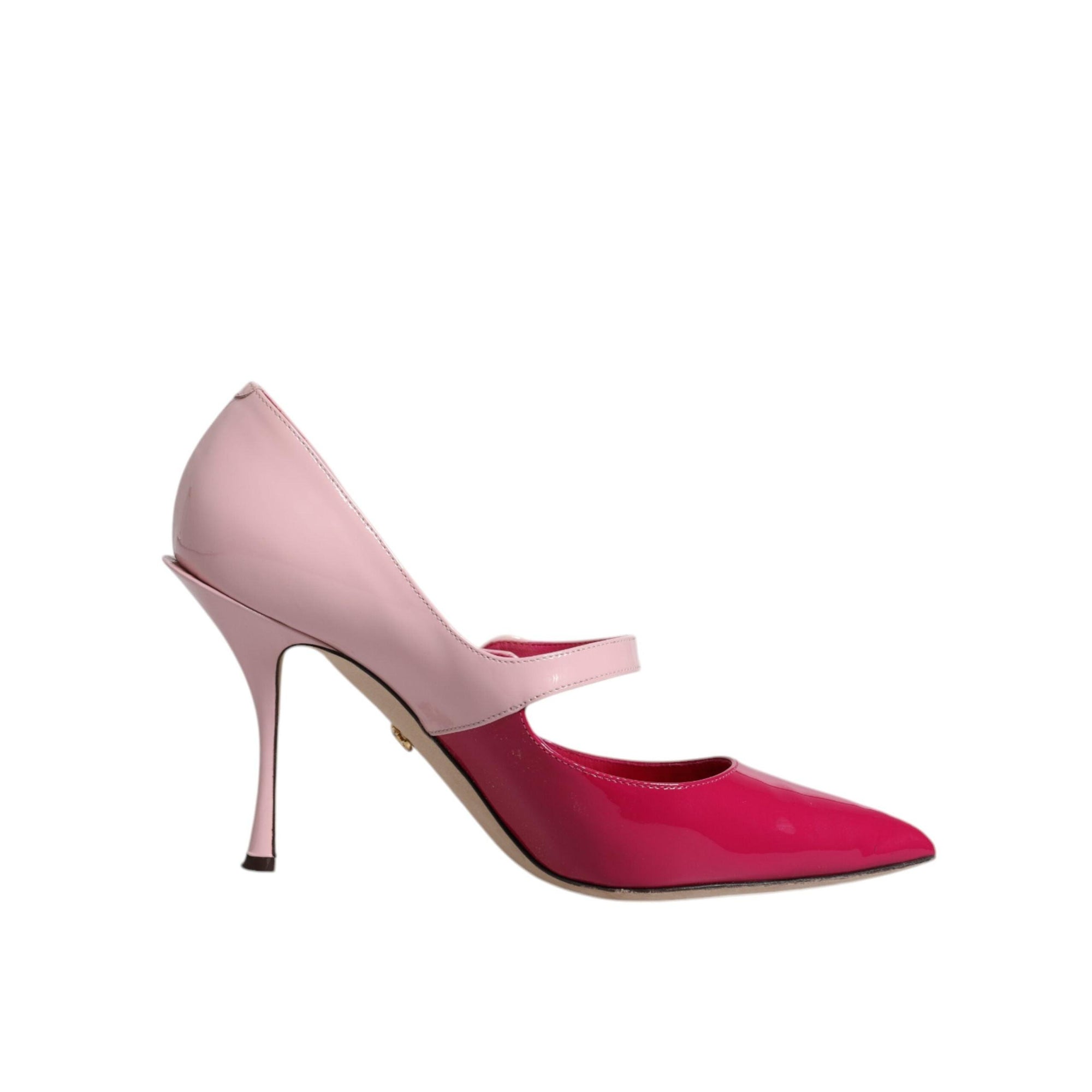 Dolce &amp; Gabbana Two Tone Pink Leather Mary Jane Heels Pumps Shoes