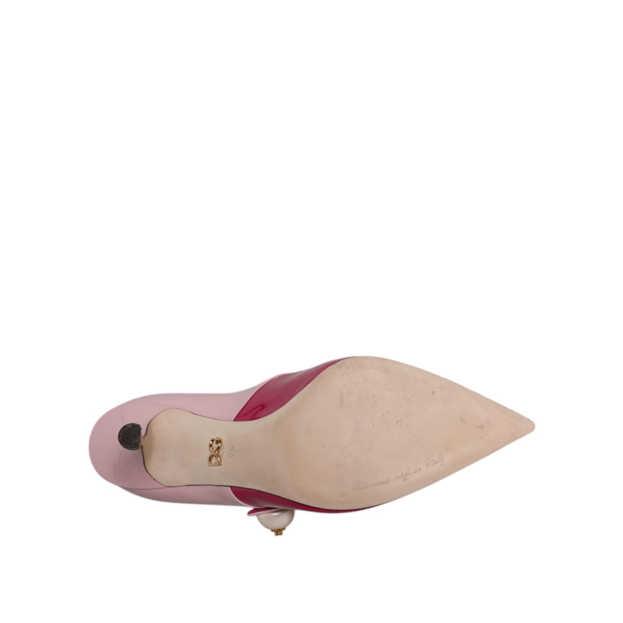 Dolce &amp; Gabbana Two Tone Pink Leather Mary Jane Heels Pumps Shoes