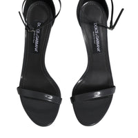 Dolce & Gabbana Grey Leather Ankle Strap Heel Sandals Shoes