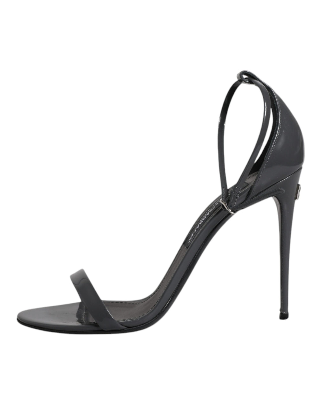 Dolce & Gabbana Grey Leather Ankle Strap Heel Sandals Shoes