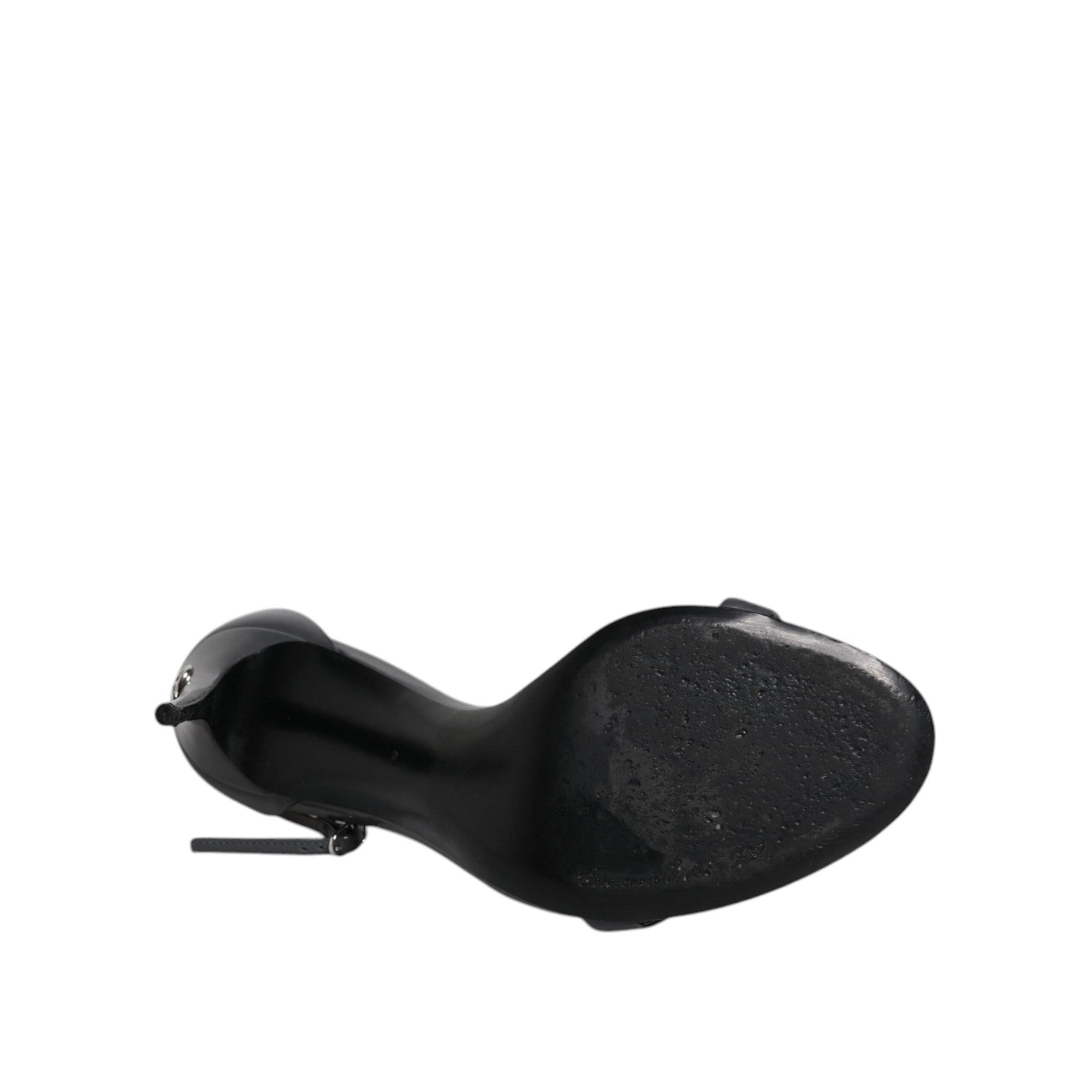 Dolce &amp; Gabbana Grey Leather Ankle Strap Heel Sandals Shoes