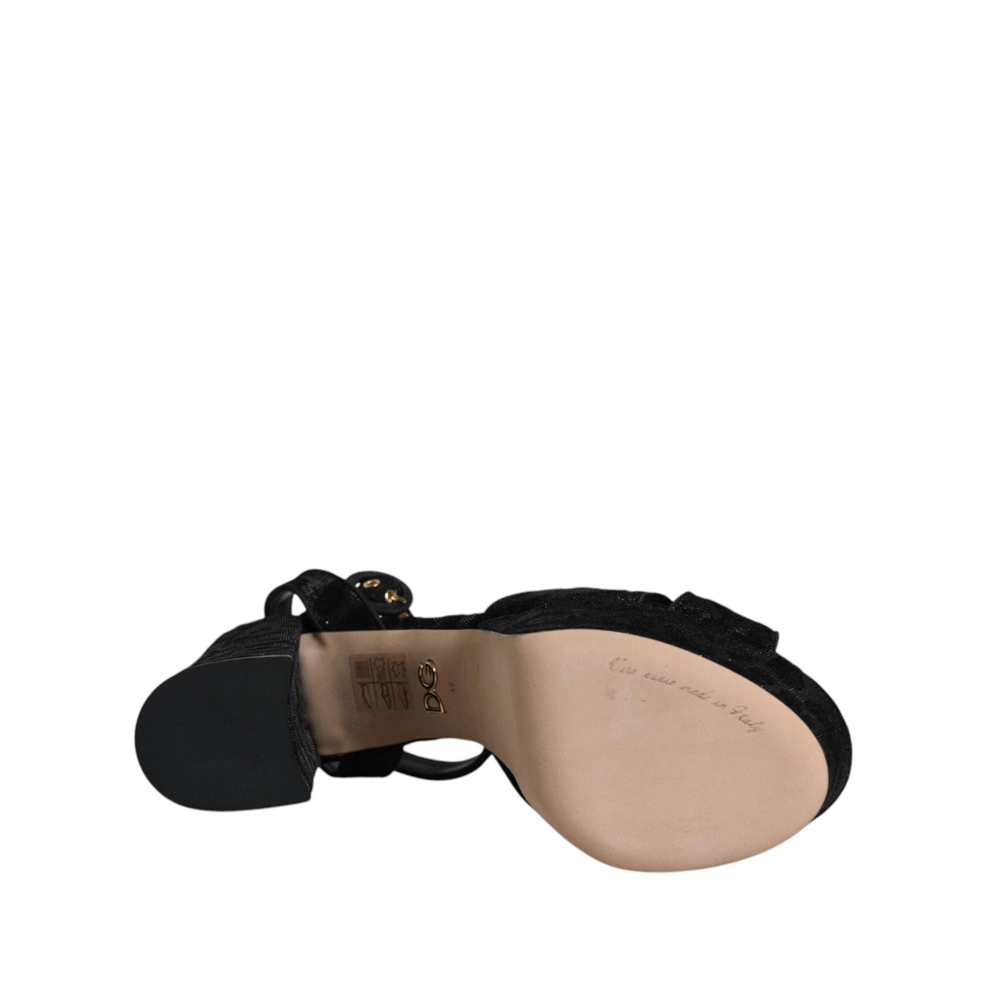 Dolce &amp; Gabbana Black Leopard Platform Heels Sandals Shoes