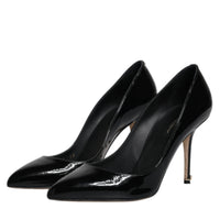 Dolce & Gabbana Black Patent Leather High Heels Pumps Shoes