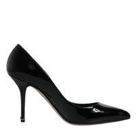 Dolce & Gabbana Black Patent Leather High Heels Pumps Shoes