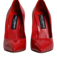 Dolce & Gabbana Red Patent Leather Stiletto Heels Pumps Shoes