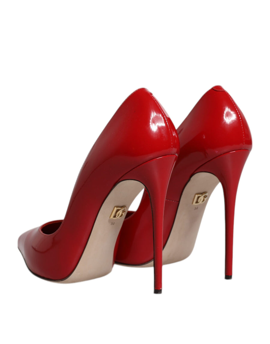 Dolce & Gabbana Red Patent Leather Stiletto Heels Pumps Shoes