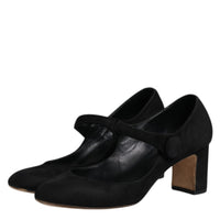 Dolce & Gabbana Black Suede Leather KEIRA Heels Pumps Shoes