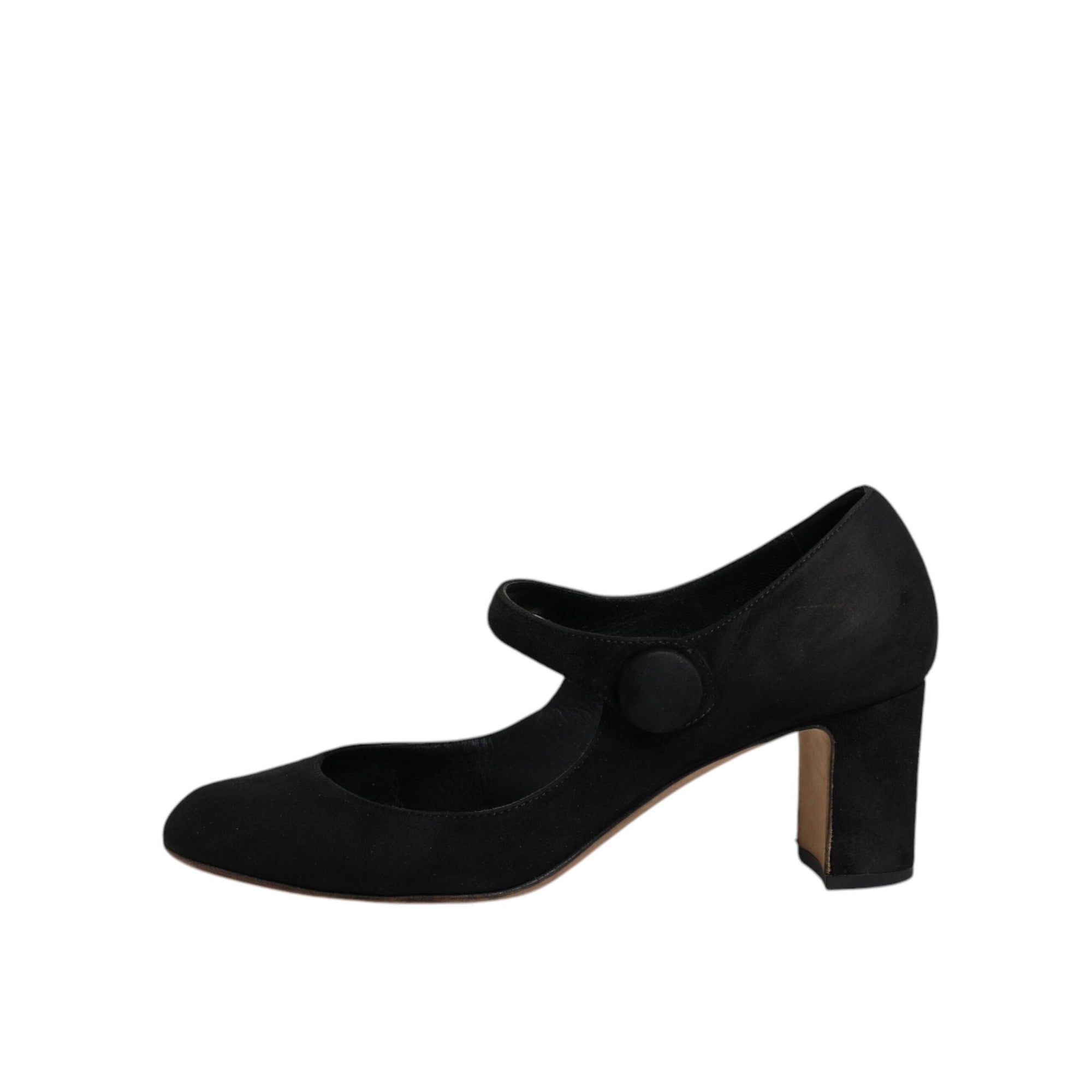 Dolce &amp; Gabbana Black Suede Leather KEIRA Heels Pumps Shoes