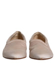 Dolce & Gabbana Beige Fabric Slip On Ballerina Flats Shoes