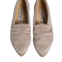 Dolce & Gabbana Beige Fabric Slip On Ballerina Flats Shoes