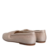 Dolce & Gabbana Beige Fabric Slip On Ballerina Flats Shoes