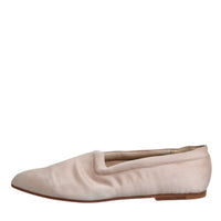 Dolce & Gabbana Beige Fabric Slip On Ballerina Flats Shoes