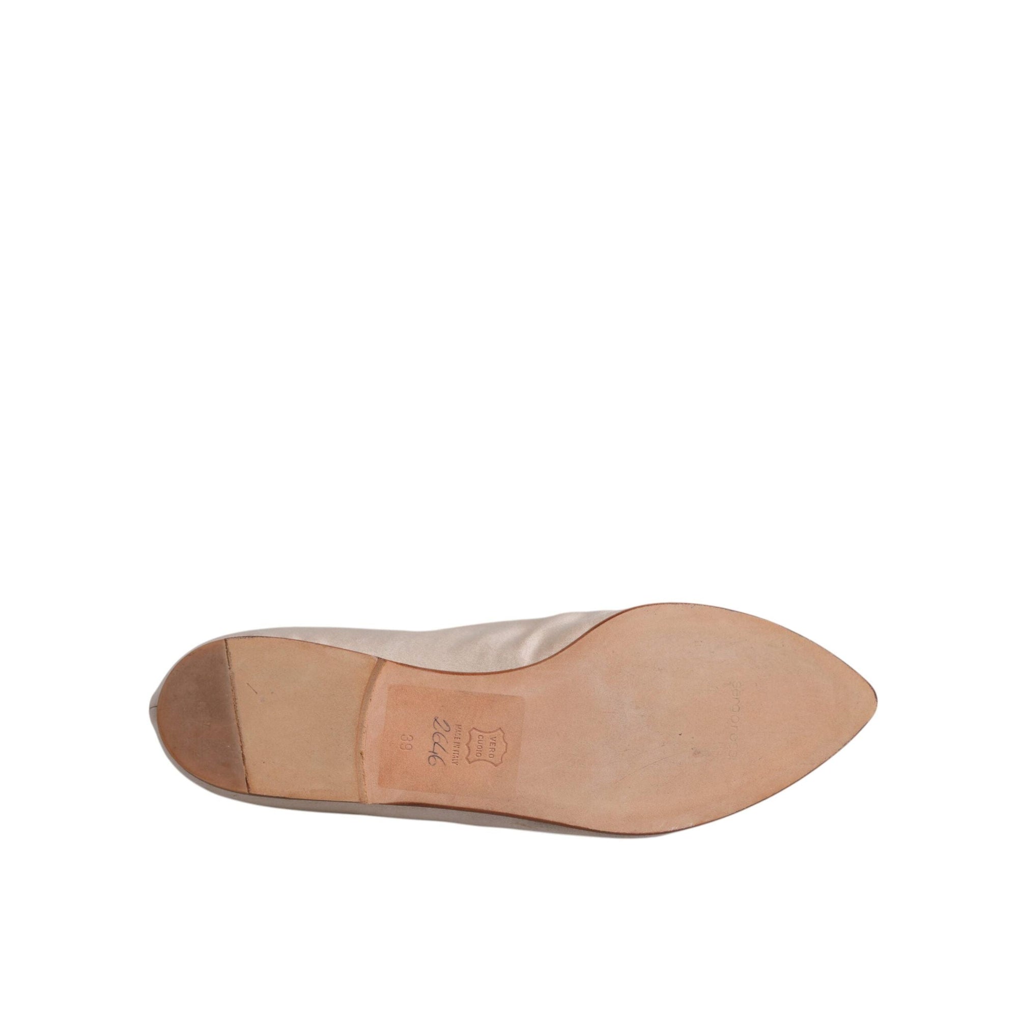 Dolce &amp; Gabbana Beige Fabric Slip On Ballerina Flats Shoes