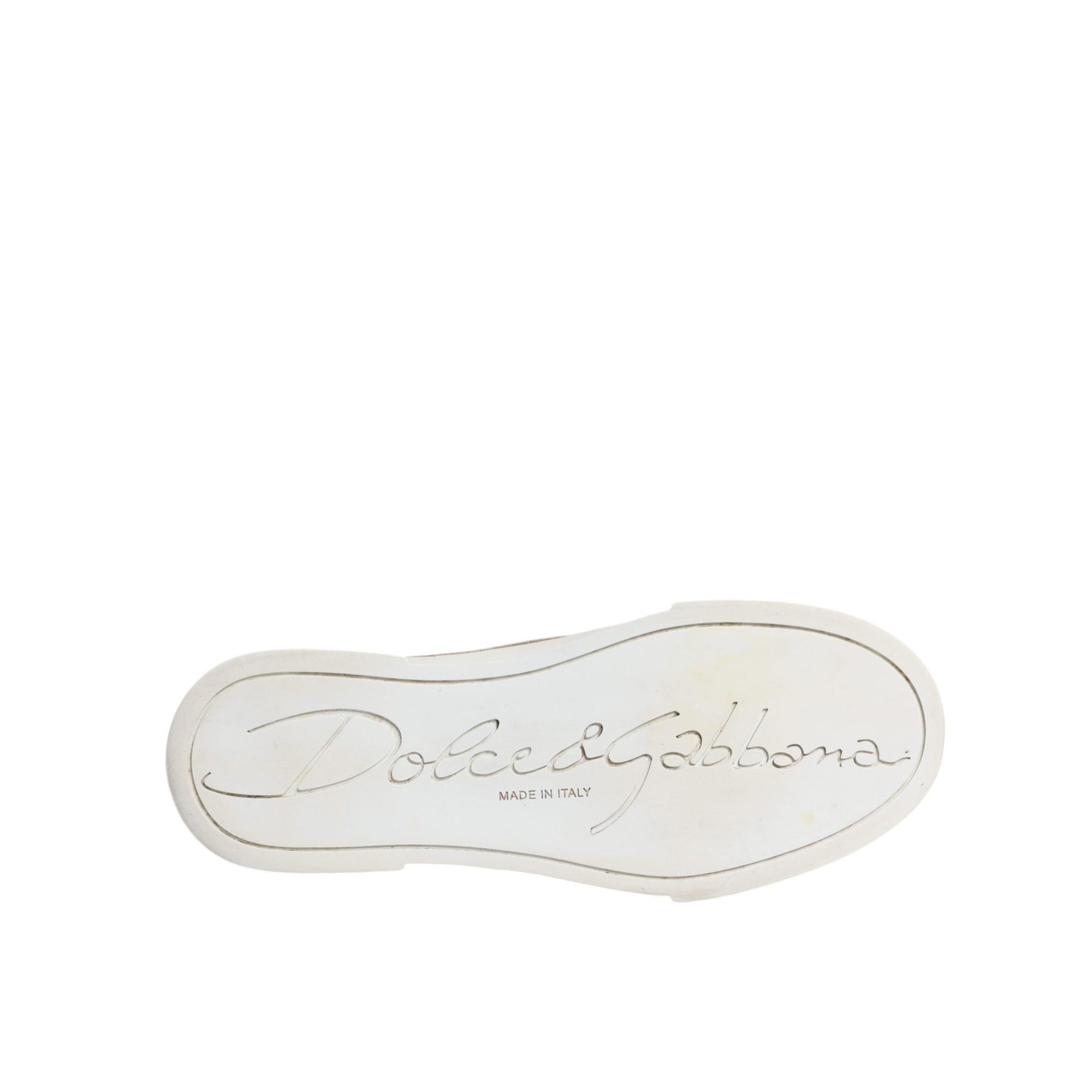 Dolce &amp; Gabbana Gold White Logo Low Top Sneakers Shoes