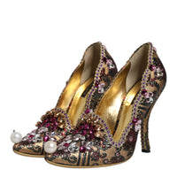 Dolce & Gabbana Multicolor Embellished Jacquard Pumps Shoes