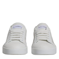 Dolce & Gabbana White Calf Leather Portofino Sneakers Shoes