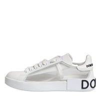 Dolce & Gabbana White Calf Leather Portofino Sneakers Shoes