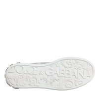 Dolce & Gabbana White Calf Leather Portofino Sneakers Shoes