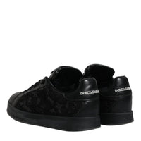 Dolce & Gabbana Black Lace Leather Low Top Sneakers Shoes