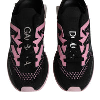 Dolce & Gabbana Black Pink SORRENTO Sport Stretch Sneakers Shoes