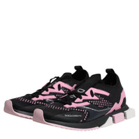 Dolce & Gabbana Black Pink SORRENTO Sport Stretch Sneakers Shoes