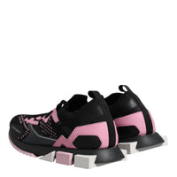 Dolce & Gabbana Black Pink SORRENTO Sport Stretch Sneakers Shoes