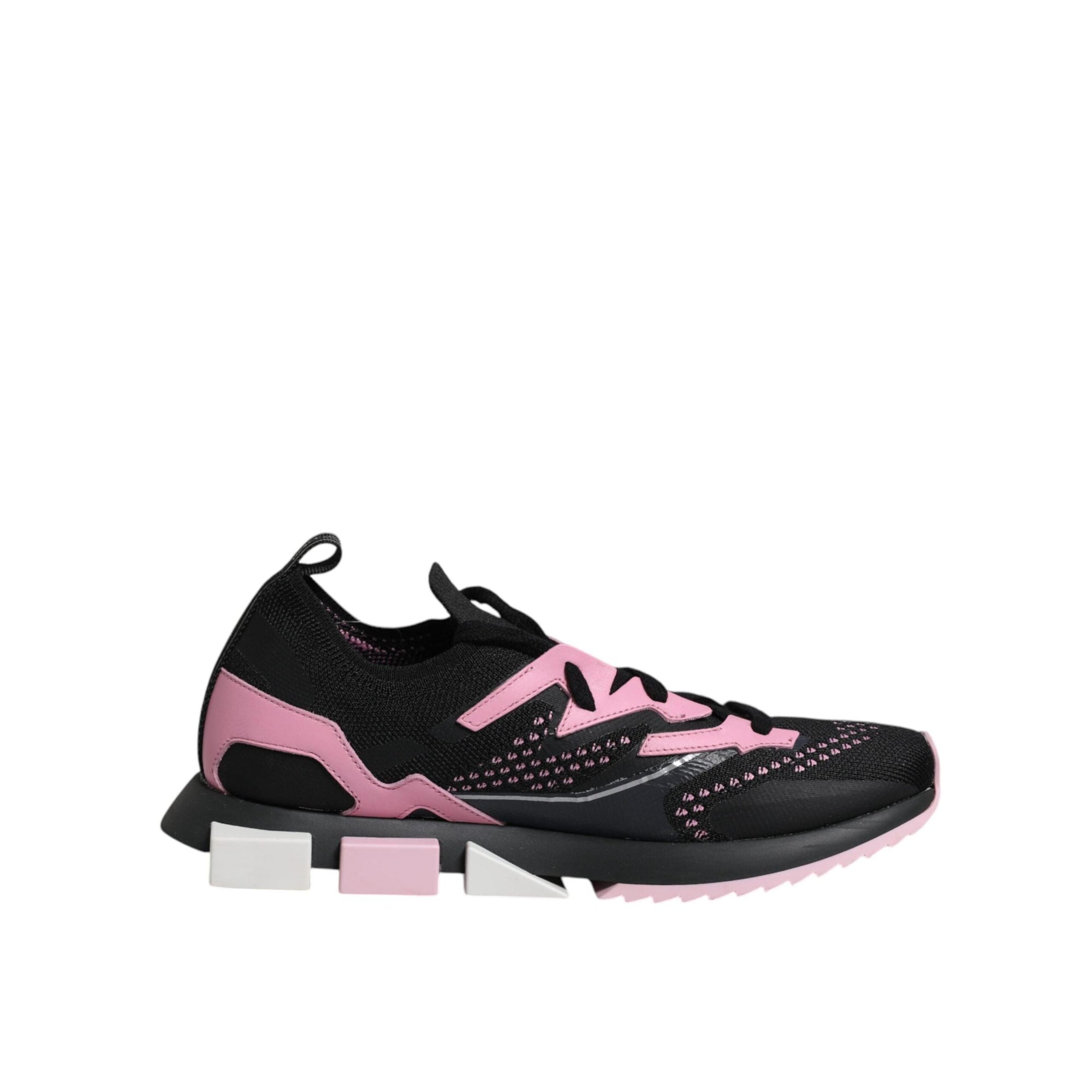 Dolce &amp; Gabbana Black Pink SORRENTO Sport Stretch Sneakers Shoes