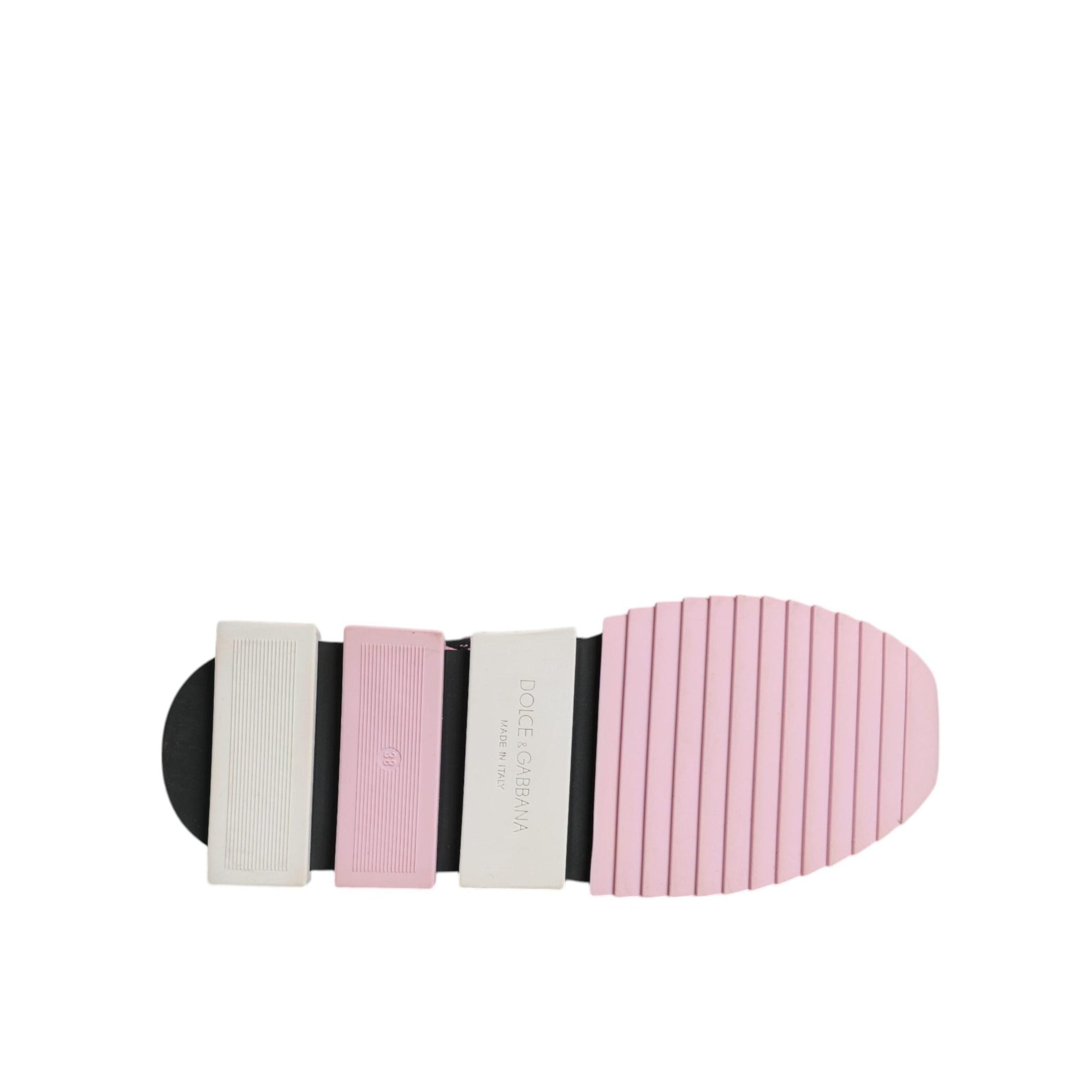 Dolce &amp; Gabbana Black Pink SORRENTO Sport Stretch Sneakers Shoes