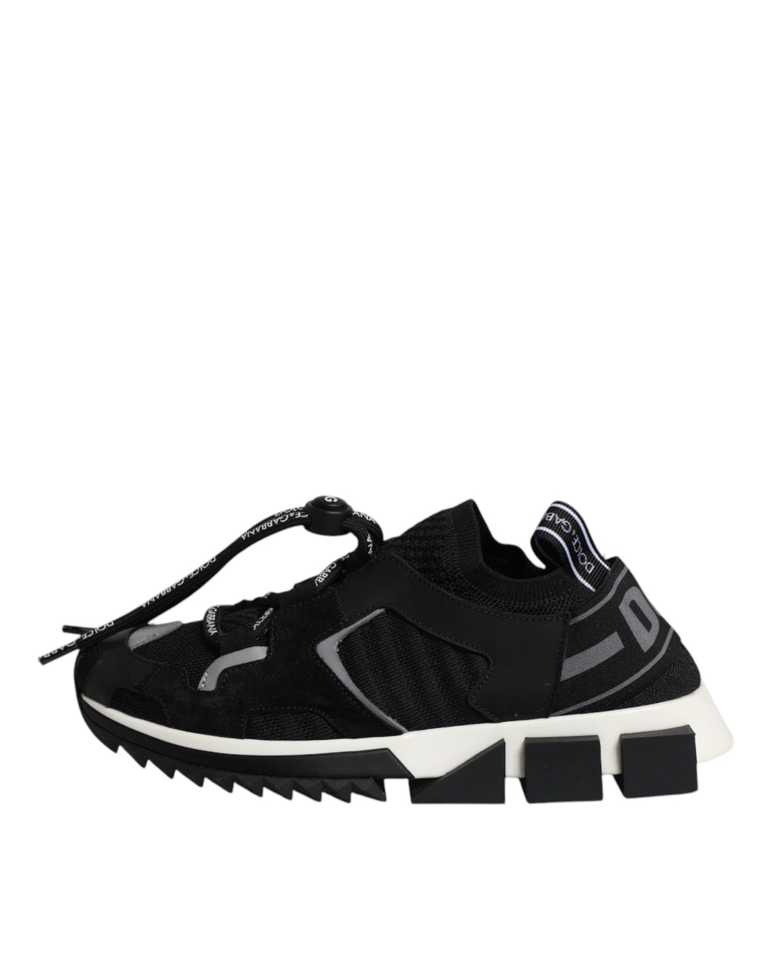 Dolce & Gabbana Black White Logo Sorrento Sneakers Shoes