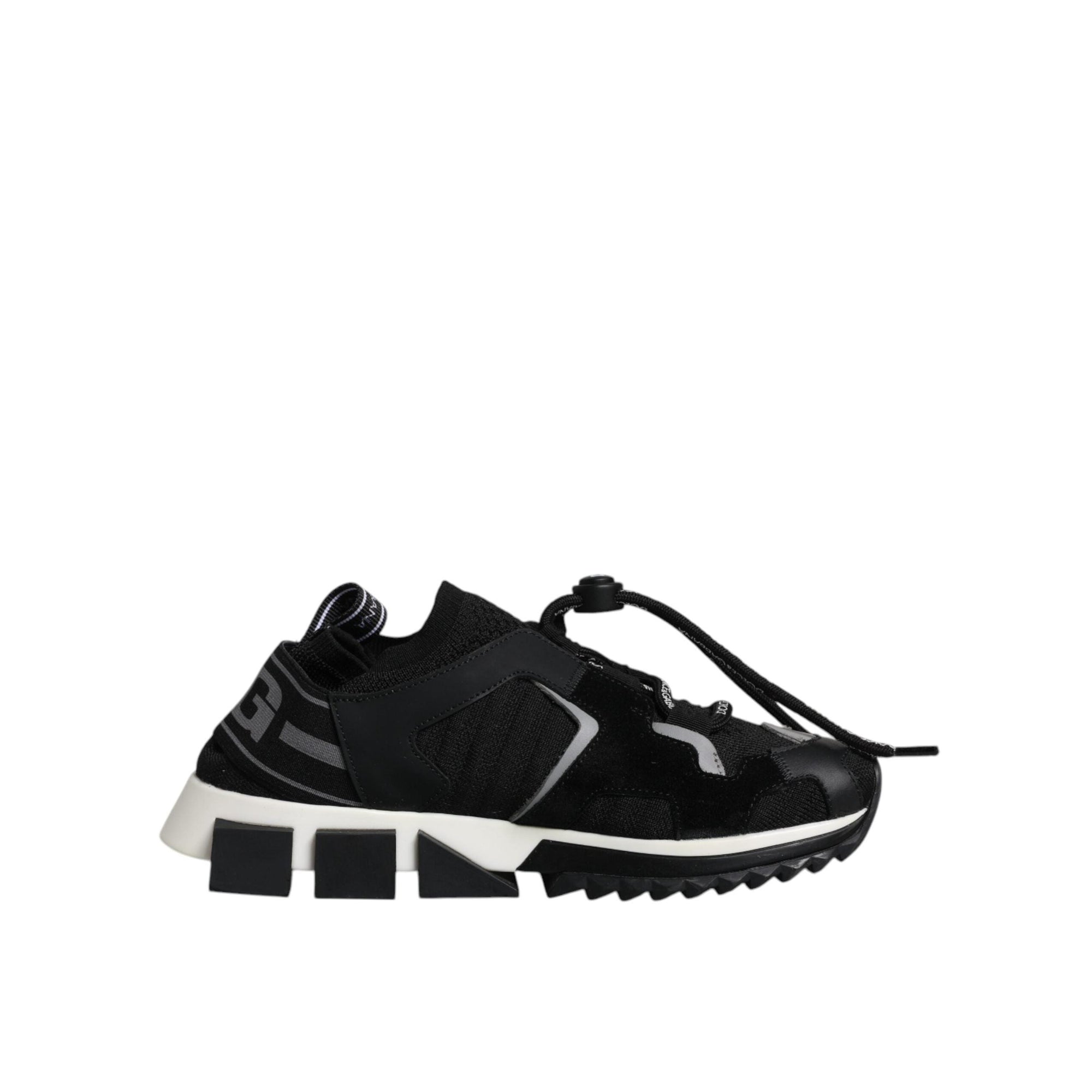 Dolce &amp; Gabbana Black White Logo Sorrento Sneakers Shoes