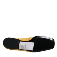 Dolce & Gabbana Yellow Leather Logo Plaque Slip On Mocassin Shoes