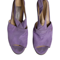 Dolce & Gabbana Purple Platform Slingback Heels Sandals Shoes