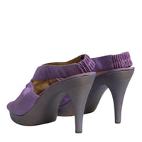 Dolce & Gabbana Purple Platform Slingback Heels Sandals Shoes