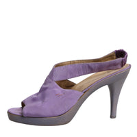 Dolce & Gabbana Purple Platform Slingback Heels Sandals Shoes