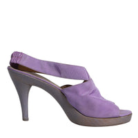 Dolce & Gabbana Purple Platform Slingback Heels Sandals Shoes