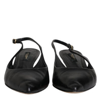 Dolce & Gabbana Black Leather Heels Slingbacks Bellucci Shoes