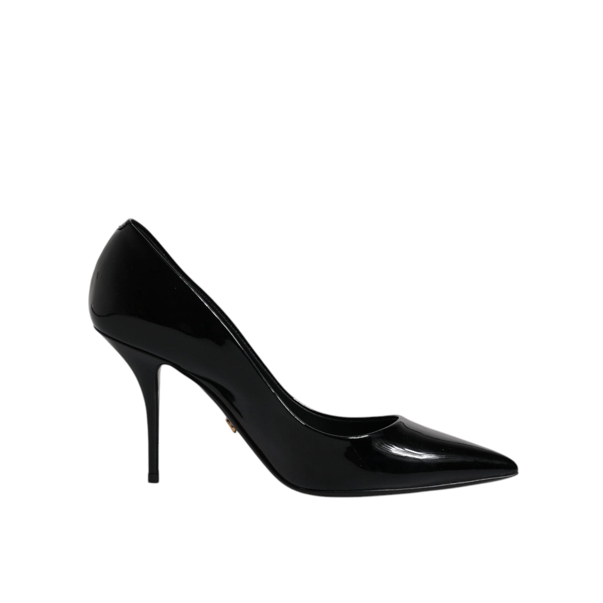 Dolce &amp; Gabbana Black Patent Leather High Heels Pumps Shoes