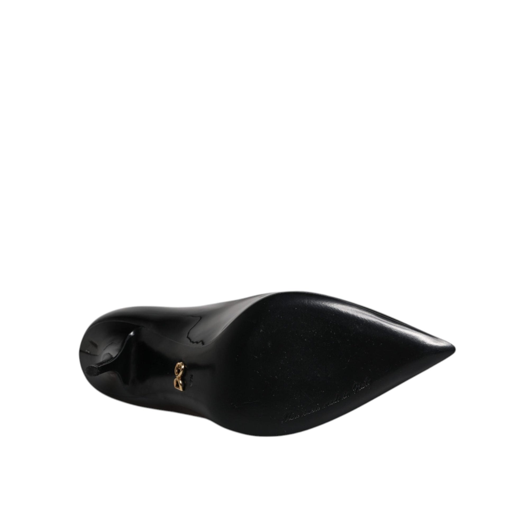Dolce &amp; Gabbana Black Patent Leather High Heels Pumps Shoes