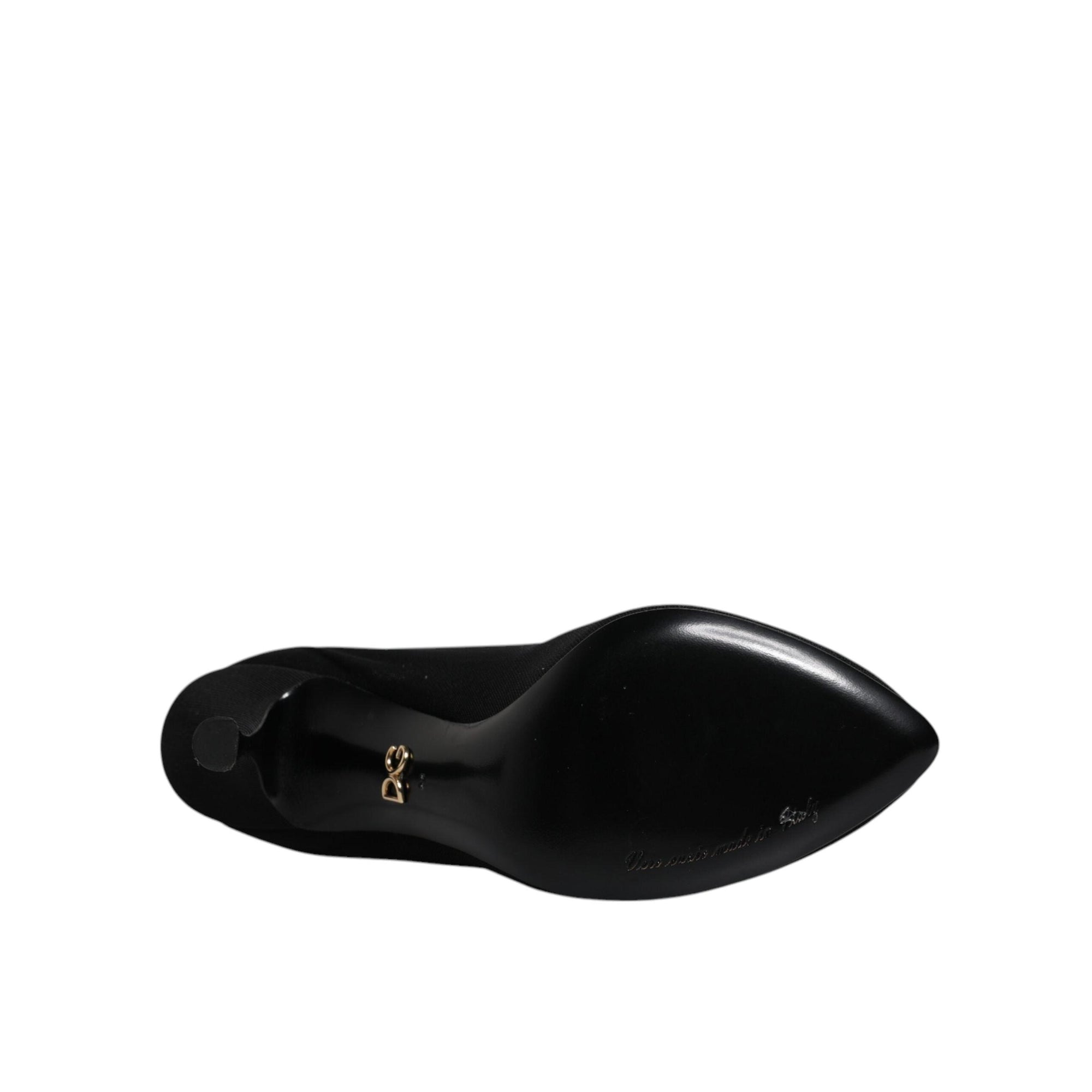 Dolce &amp; Gabbana Black Silk Mesh Sock Style Boots Shoes