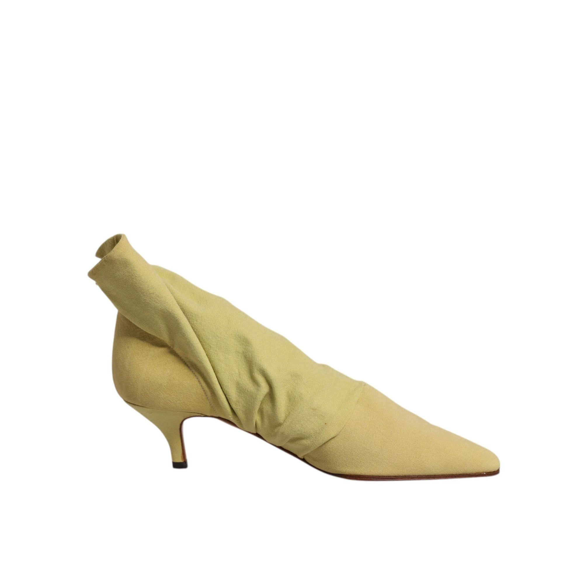 Dolce &amp; Gabbana Green Sock Style Heels Ankle Boots Shoes