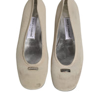 Dolce & Gabbana Beige Fabric Slip On Ballerina Flats Shoes