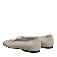 Dolce & Gabbana Beige Fabric Slip On Ballerina Flats Shoes