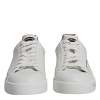 Dolce & Gabbana White Gold Low Top Lace Up Sneakers Shoes