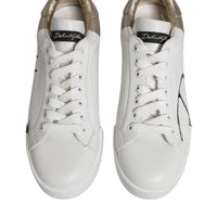 Dolce & Gabbana White Gold Low Top Lace Up Sneakers Shoes