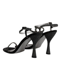 Dolce & Gabbana Black Ankle Strap High Heels Sandals Shoes