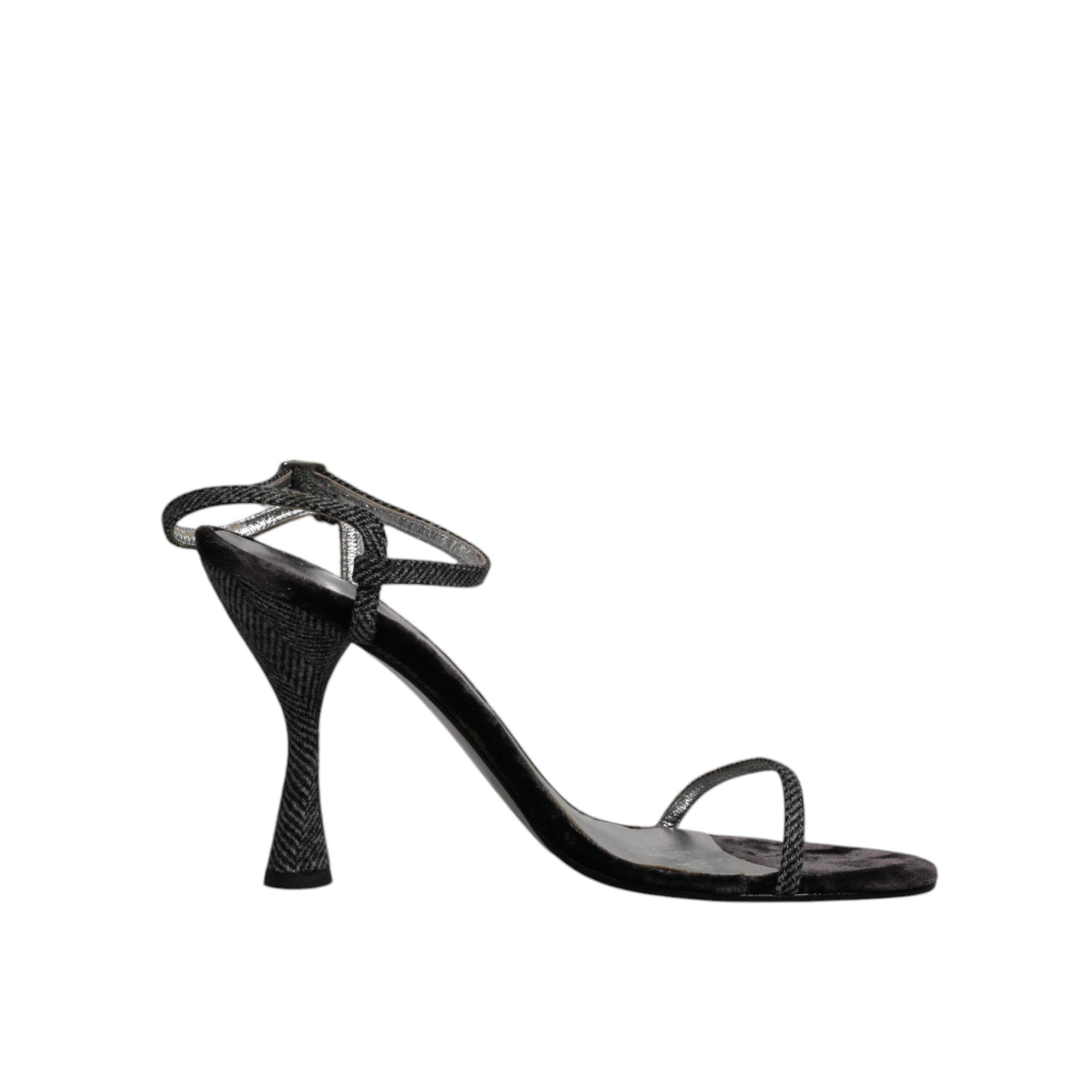 Dolce &amp; Gabbana Black Ankle Strap High Heels Sandals Shoes