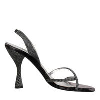 Dolce & Gabbana Black Chevron High Heels Sandals Shoes