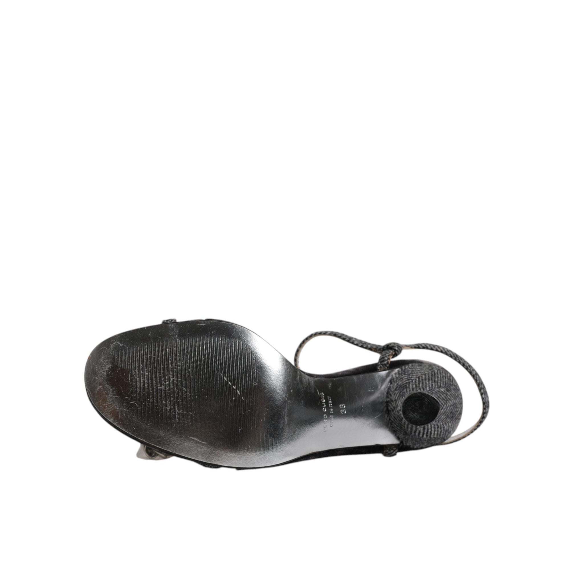 Dolce &amp; Gabbana Black Ankle Strap High Heels Sandals Shoes
